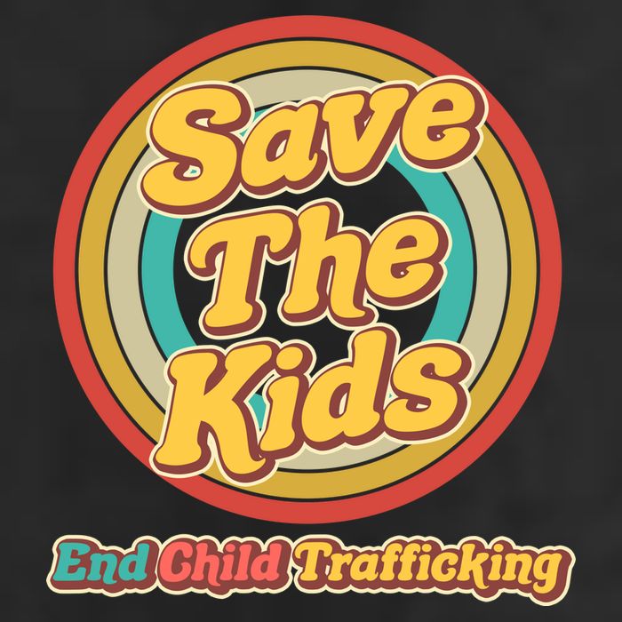 Retro Save The Kids End Child Trafficking Golf Towel