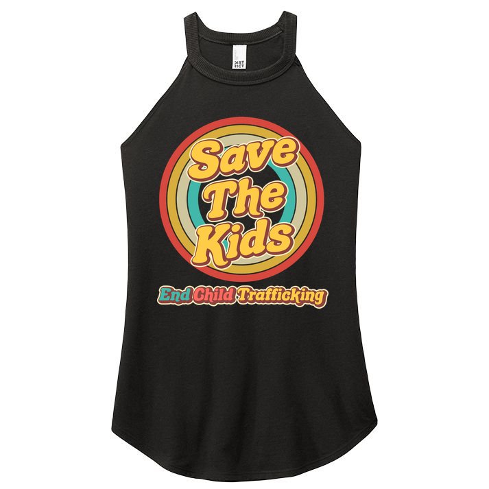 Retro Save The Kids End Child Trafficking Women's Perfect Tri Rocker Tank