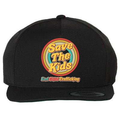 Retro Save The Kids End Child Trafficking Wool Snapback Cap