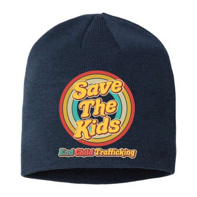 Retro Save The Kids End Child Trafficking Sustainable Beanie