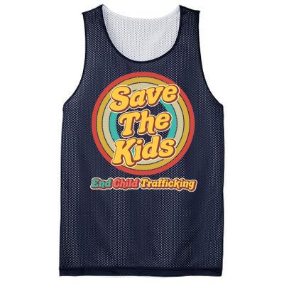 Retro Save The Kids End Child Trafficking Mesh Reversible Basketball Jersey Tank