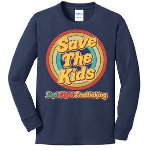 Retro Save The Kids End Child Trafficking Kids Long Sleeve Shirt