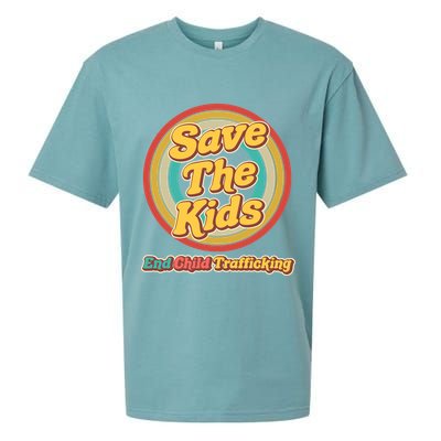 Retro Save The Kids End Child Trafficking Sueded Cloud Jersey T-Shirt