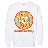 Retro Save The Kids End Child Trafficking Garment-Dyed Sweatshirt
