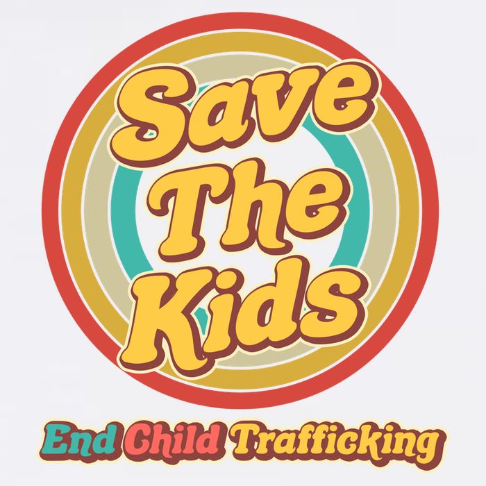 Retro Save The Kids End Child Trafficking Garment-Dyed Sweatshirt