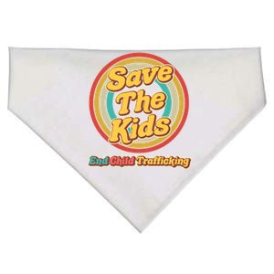 Retro Save The Kids End Child Trafficking USA-Made Doggie Bandana