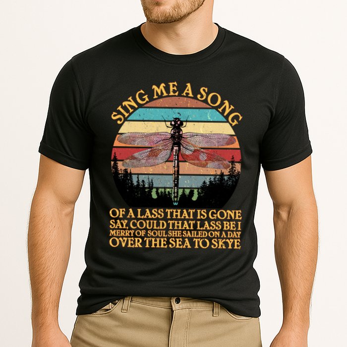 Retro Say Me A Song Dragonfly Sunset Cooling Performance Crew T-Shirt