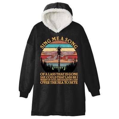 Retro Say Me A Song Dragonfly Sunset Hooded Wearable Blanket