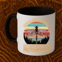 Retro Say Me A Song Dragonfly Sunset Mug