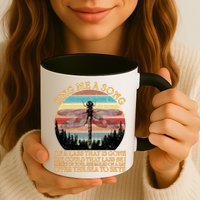 Retro Say Me A Song Dragonfly Sunset Mug
