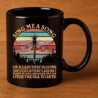 Retro Say Me A Song Dragonfly Sunset 11oz C Handle Ceramic Mug