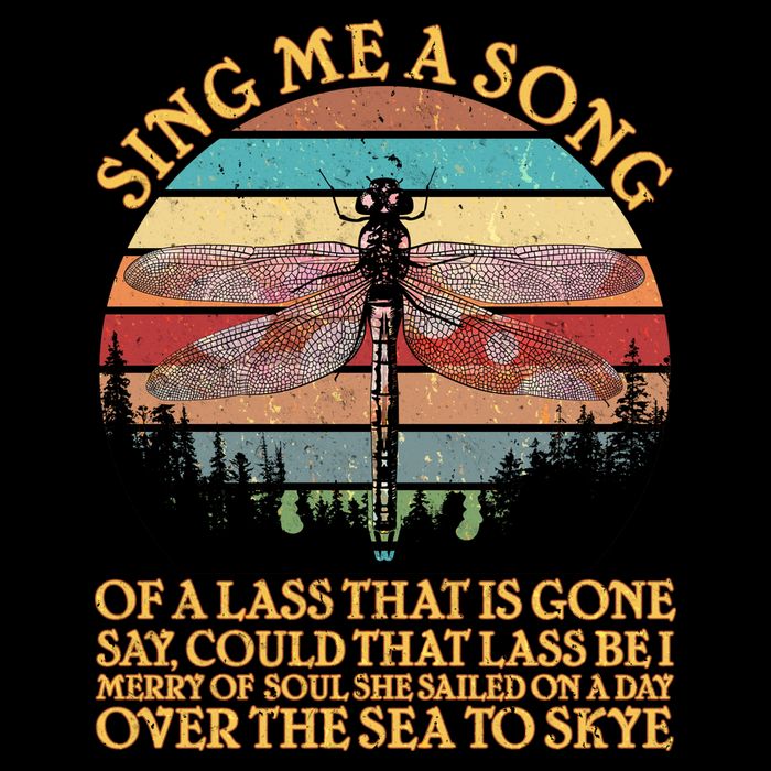 Retro Say Me A Song Dragonfly Sunset Flat Bill Trucker Hat