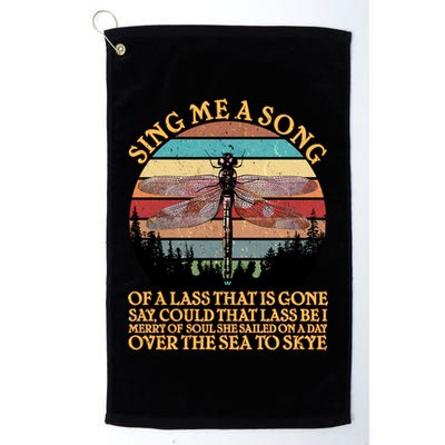 Retro Say Me A Song Dragonfly Sunset Golf Towel