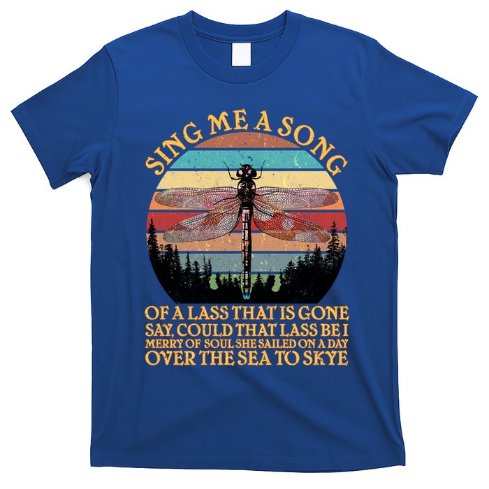 Retro Say Me A Song Dragonfly Sunset T-Shirt