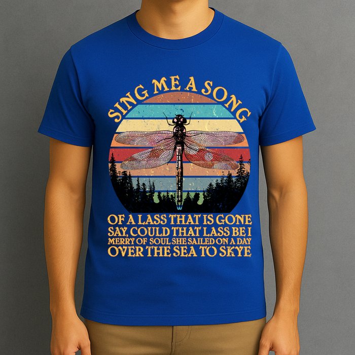 Retro Say Me A Song Dragonfly Sunset T-Shirt