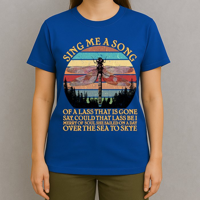 Retro Say Me A Song Dragonfly Sunset T-Shirt