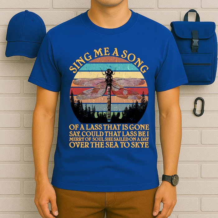 Retro Say Me A Song Dragonfly Sunset T-Shirt
