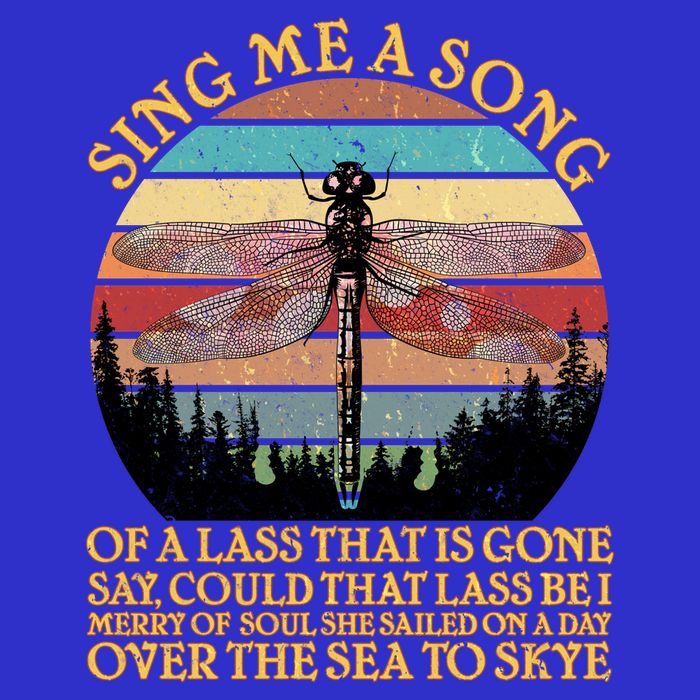 Retro Say Me A Song Dragonfly Sunset T-Shirt