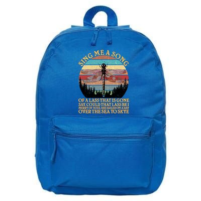 Retro Say Me A Song Dragonfly Sunset 16 in Basic Backpack