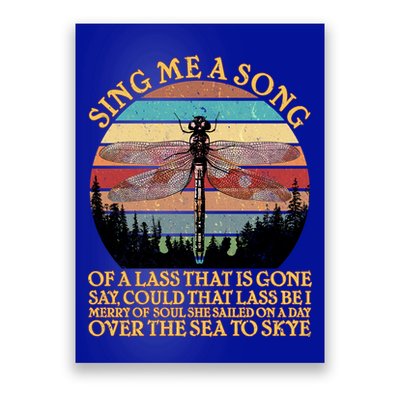 Retro Say Me A Song Dragonfly Sunset Poster