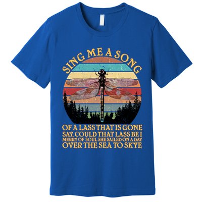 Retro Say Me A Song Dragonfly Sunset Premium T-Shirt
