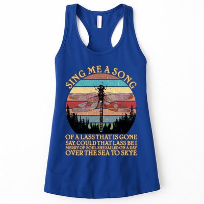 Retro Say Me A Song Dragonfly Sunset Womens Tank Top
