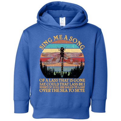 Retro Say Me A Song Dragonfly Sunset Toddler Hoodie
