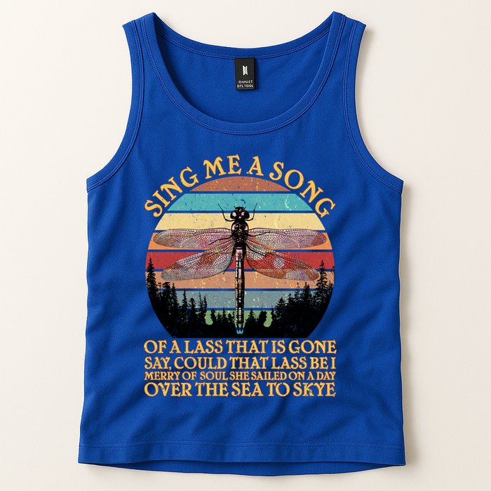 Retro Say Me A Song Dragonfly Sunset Tank Top