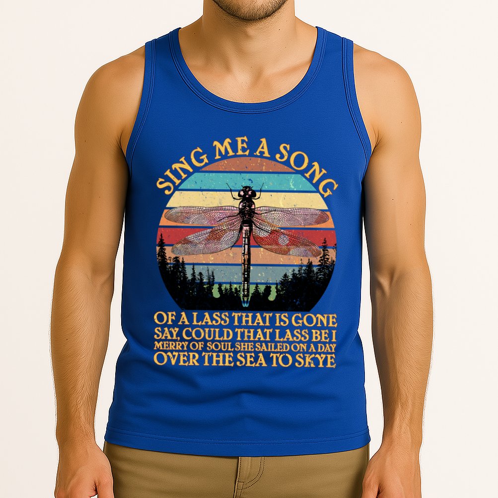 Retro Say Me A Song Dragonfly Sunset Tank Top