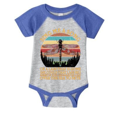 Retro Say Me A Song Dragonfly Sunset Infant Baby Jersey Bodysuit