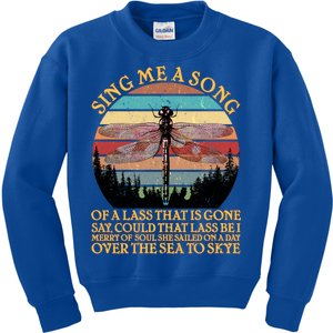 Retro Say Me A Song Dragonfly Sunset Kids Sweatshirt