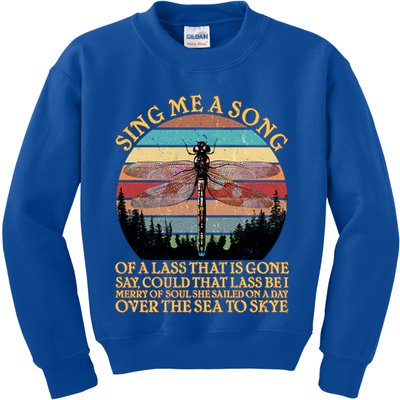 Retro Say Me A Song Dragonfly Sunset Kids Sweatshirt