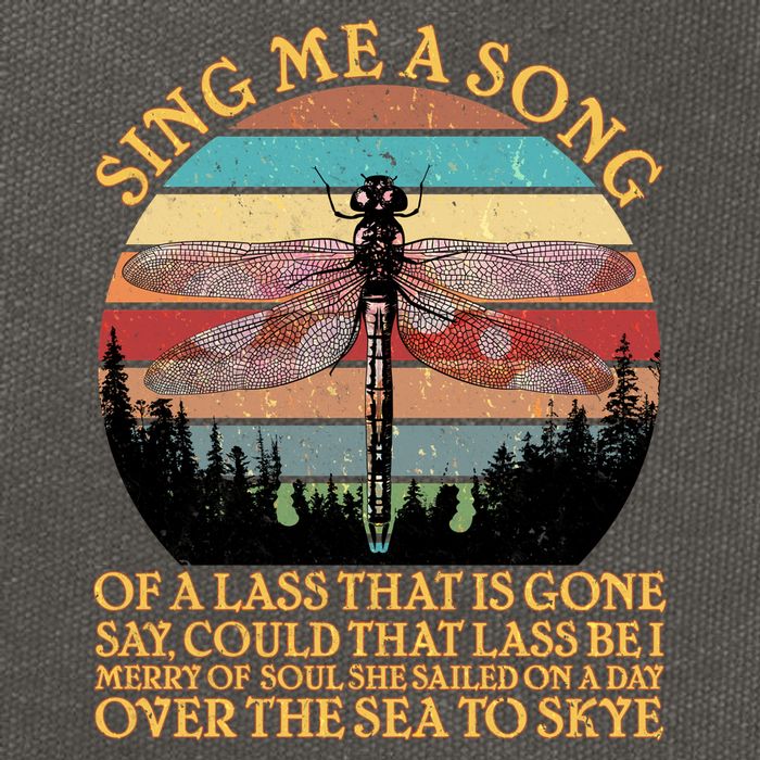 Retro Say Me A Song Dragonfly Sunset Cotton Canvas Backpack