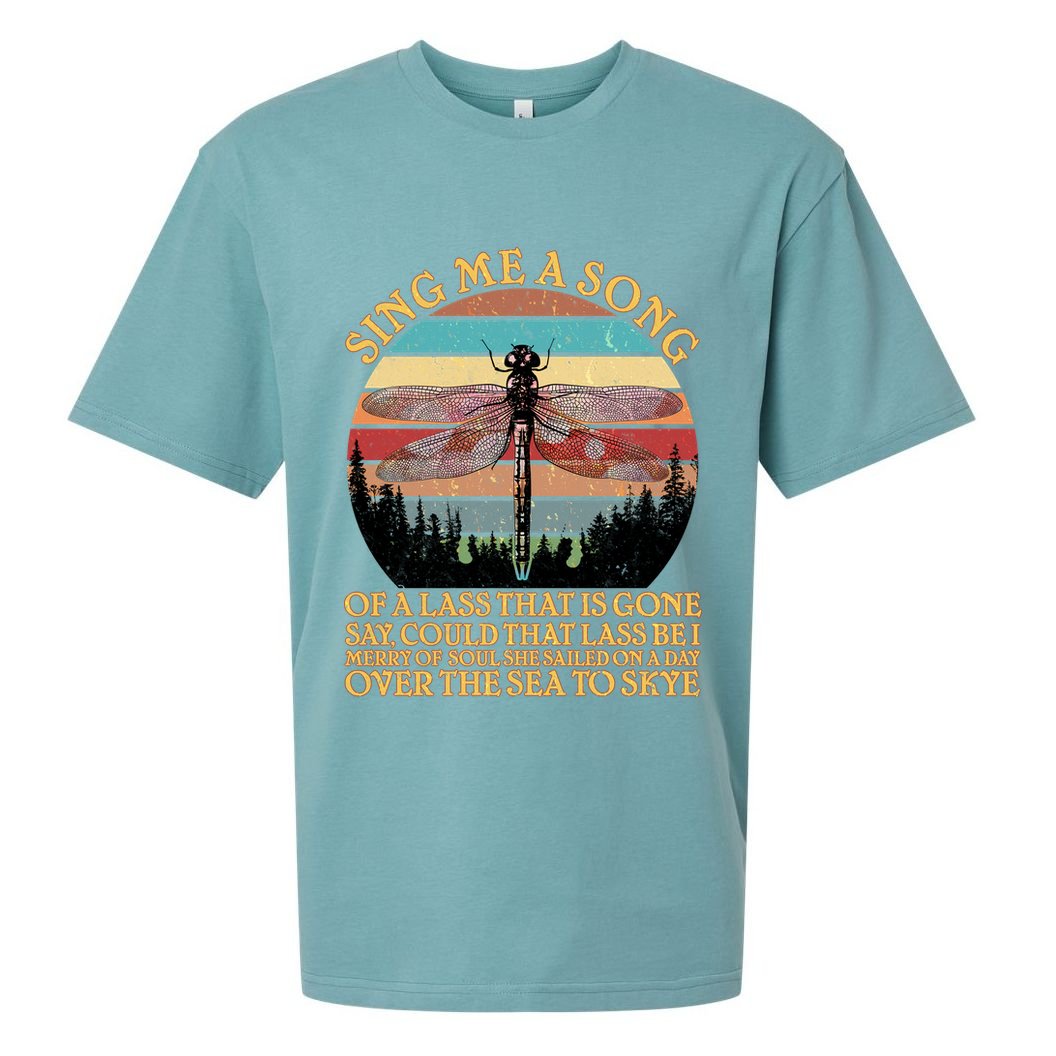 Retro Say Me A Song Dragonfly Sunset Sueded Cloud Jersey T-Shirt