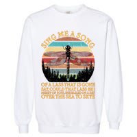 Retro Say Me A Song Dragonfly Sunset Garment-Dyed Sweatshirt