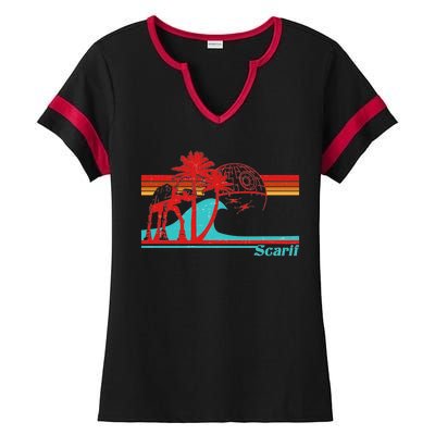 Retro Scarif Summer Ladies Halftime Notch Neck Tee