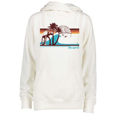 Retro Scarif Summer Womens Funnel Neck Pullover Hood