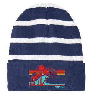 Retro Scarif Summer Striped Beanie with Solid Band