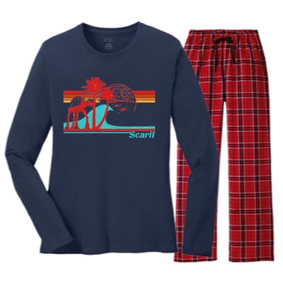 Retro Scarif Summer Women's Long Sleeve Flannel Pajama Set 