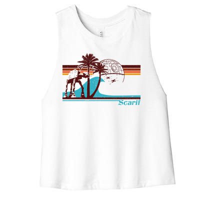 Retro Scarif Summer Women's Racerback Cropped Tank