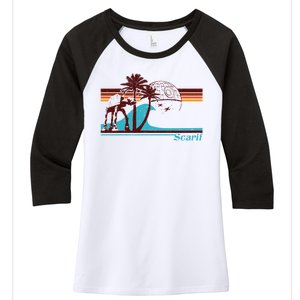 Retro Scarif Summer Women's Tri-Blend 3/4-Sleeve Raglan Shirt