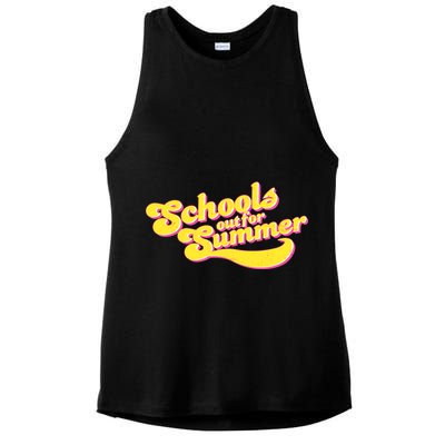 Retro School's Out For Summer Ladies PosiCharge Tri-Blend Wicking Tank