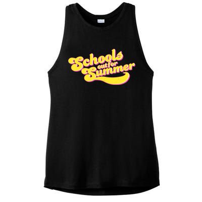 Retro School's Out For Summer Ladies PosiCharge Tri-Blend Wicking Tank