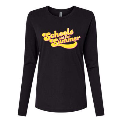 Retro School's Out For Summer Womens Cotton Relaxed Long Sleeve T-Shirt