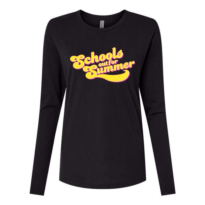 Retro School's Out For Summer Womens Cotton Relaxed Long Sleeve T-Shirt