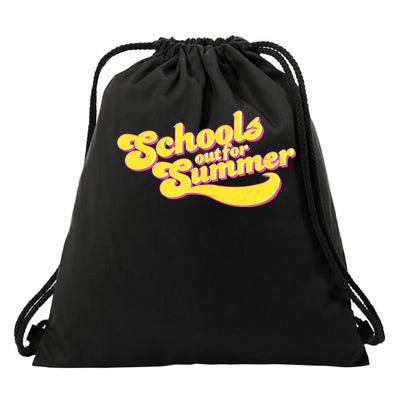 Retro School's Out For Summer Drawstring Bag