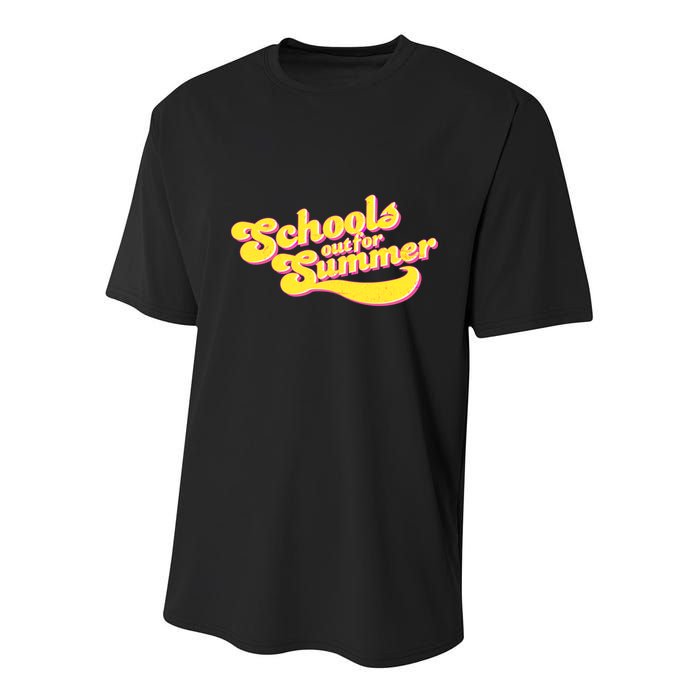 Retro School's Out For Summer Youth Performance Sprint T-Shirt