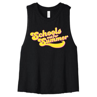 Retro School's Out For Summer Women's Racerback Cropped Tank