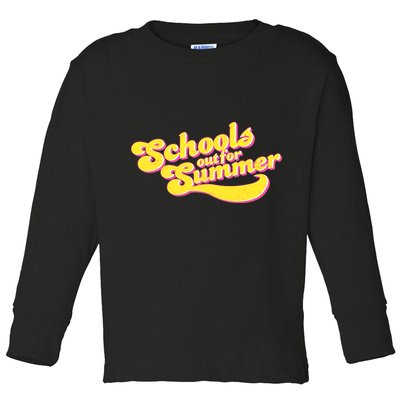 Retro School's Out For Summer Toddler Long Sleeve Shirt