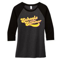 Retro School's Out For Summer Women's Tri-Blend 3/4-Sleeve Raglan Shirt